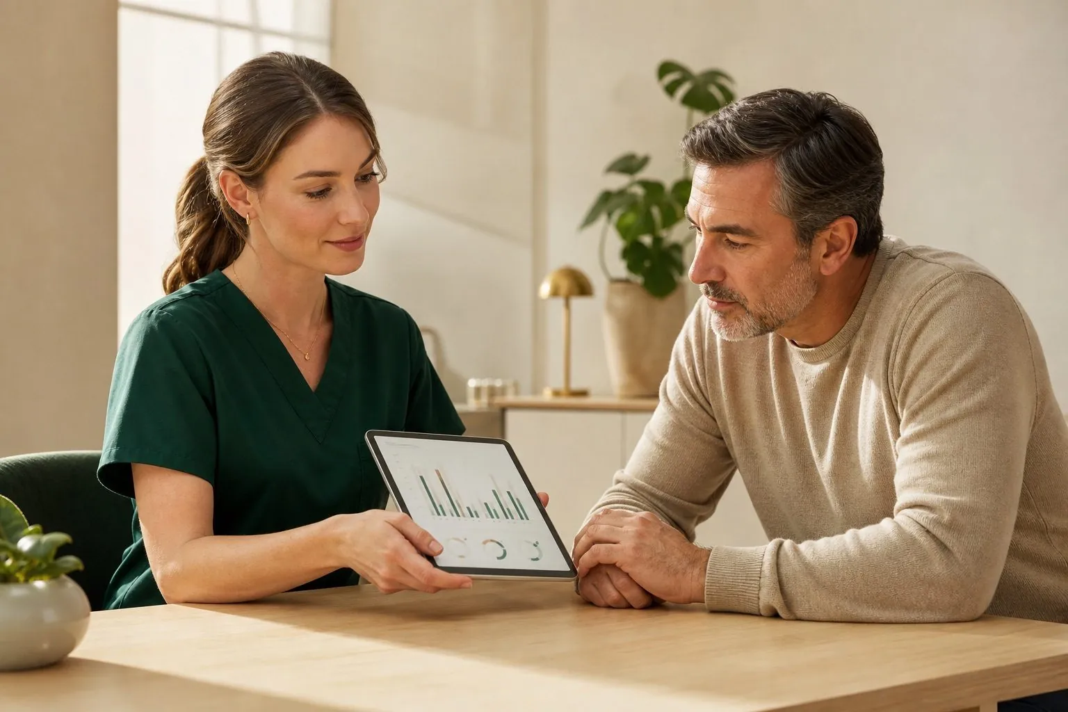 Provider reviewing lab results with a patient