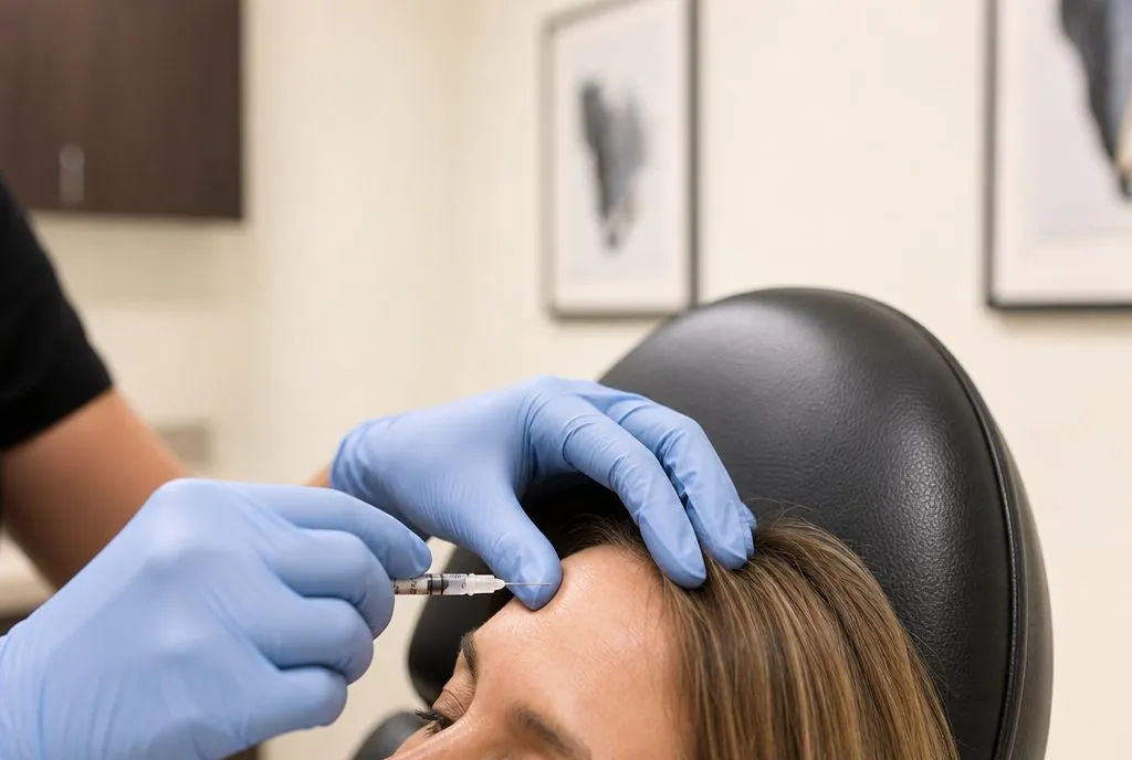 Clinician administering a cosmetic injection